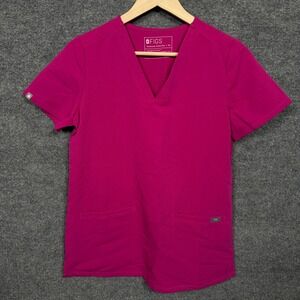 Figs Womens Sz XS Scrub Top Pink Technical Collection Casma Three Pocket PO2525